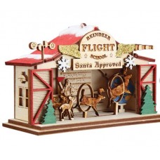 Ginger Cottages Wooden Ornament - Reindeer Flight School - TEMPORARILY OUT OF STOCK